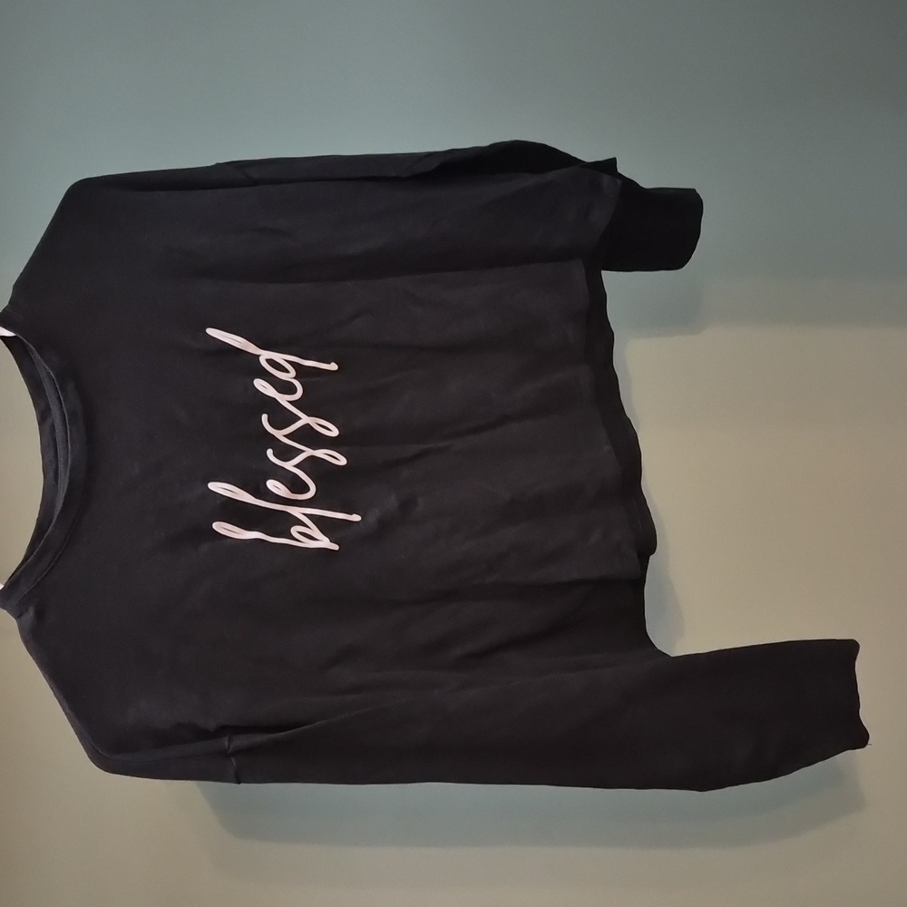 Cynthia Rowley Black Crop Top Long Sleeve T
